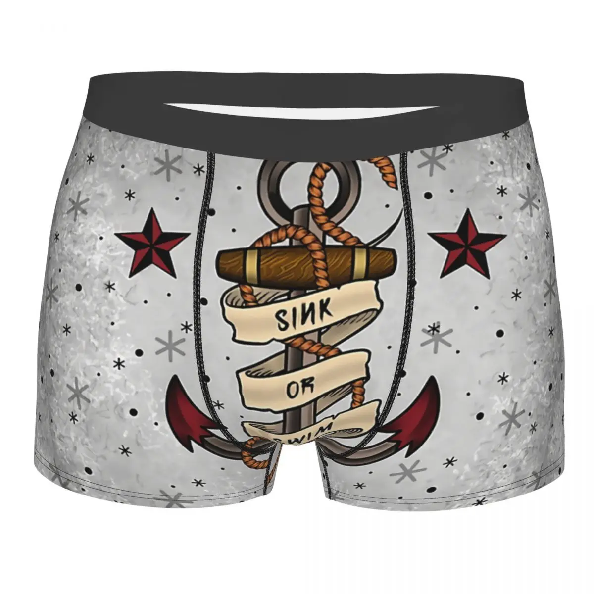 Old School Tattoo Style Man's Boxer Briefs Underwear Anchor Highly Breathable High Quality Sexy Shorts Gift Idea