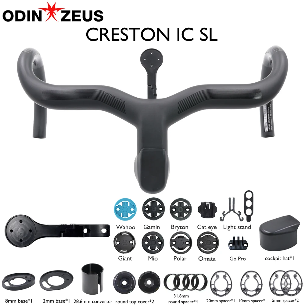 ODINZEUS Creston IC SL carbon fiber road bike handlebars, integrated handlebars, For Scott road bike series, 31.8mm/28.6mm，Di2