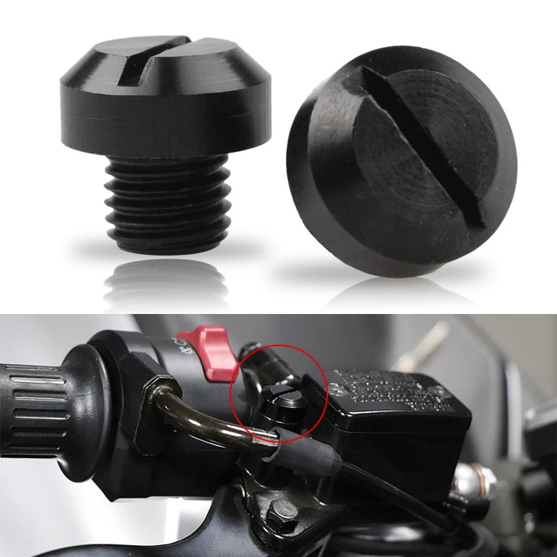 2Pcs Anti-Rust Motorcycle CNC Aluminum M10 x 1.25 Rear view Mirror Hole Plugs Screws Rearview Mirror Holder 6063 Aluminum