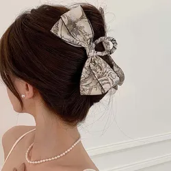 Épingle à cheveux en tissu pour femme, pince à cheveux élégante, coiffure de princesse, grande pince à saisir, accessoires pour cheveux féminins, tempérament, mode