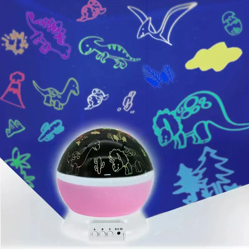 LED Night Lamp Jurassic Park Dinosaur Projector Light Automatic Color Change USB RGB Lights For Children's Room Birthday Party