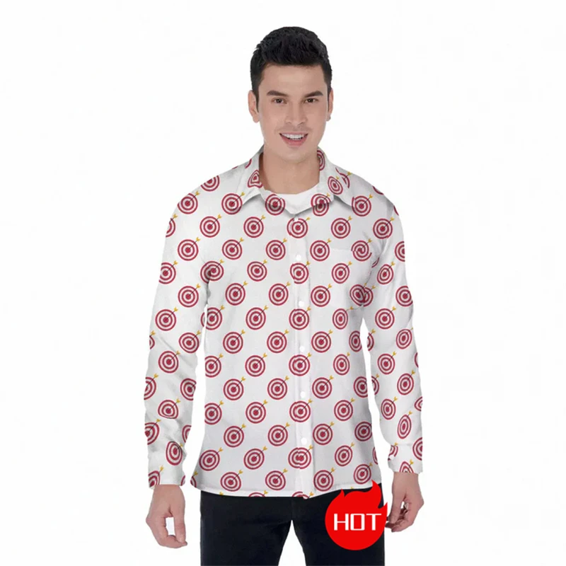 Dartboard Design 3D Printed Lapel Blouse Casual Dart Club Long Sleeve Shirts For Men Clothes Hip Hop Male Streetwear Button Tops