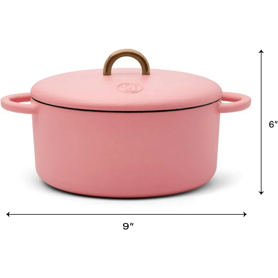 فرن هولندي للأطفال مع غطاء (تافي، 3.5 كوارت) |   حديد الزهر المطلي بالمينا، شكل دائري |   آمنة للموقد والأفران حتى 500 ° ف |   س