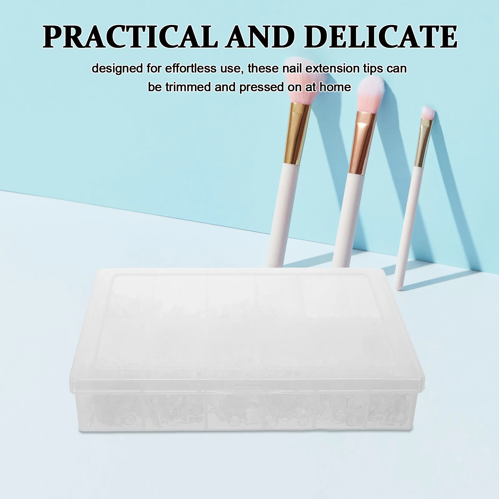 

600Pcs Half Cover Square Press on Nails Clear Acrylic Soft Gel Nail Extension Short Square False Nail Tips Salon DIY Set