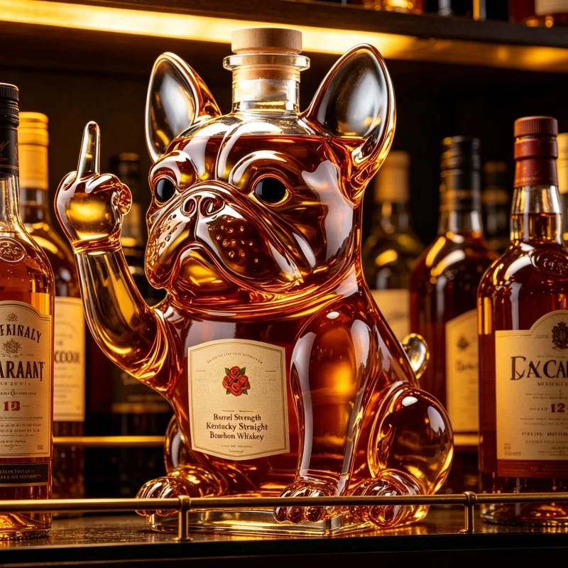 Cooler Whisky-Dekanter, Spirituosenflasche aus hochwertigem Borosilikatglas, personalisiertes Bar-Ornament