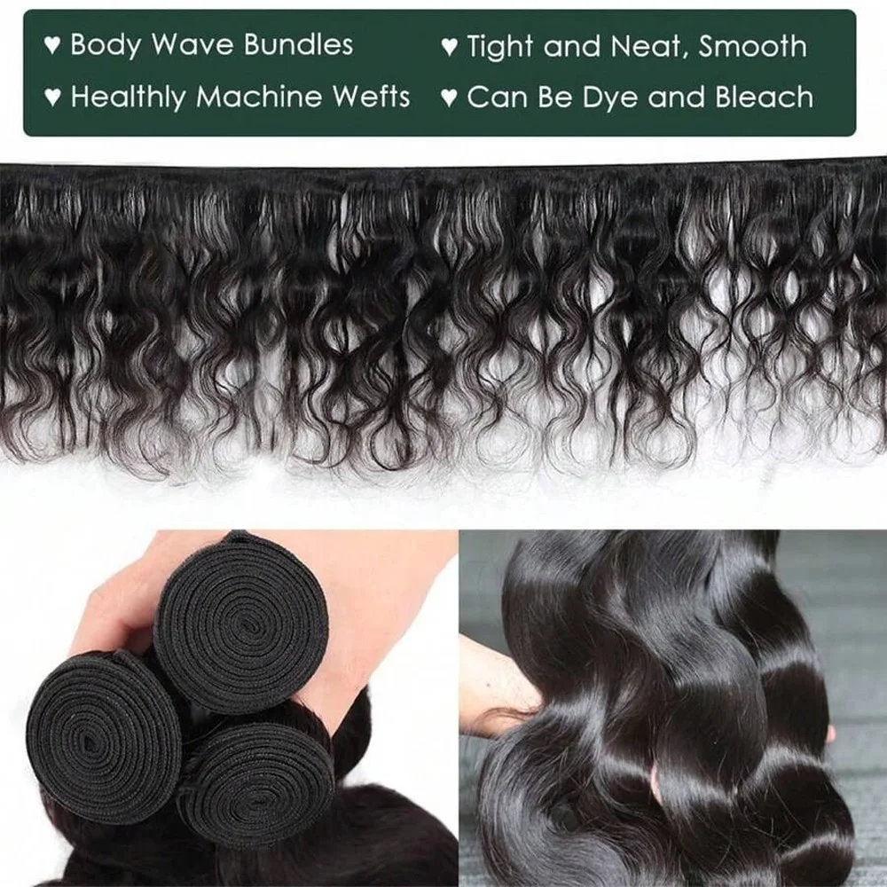 바디 웨이브 인모 번들 브라질리언 버진 헤어 번들 내추럴 컬러 100% 인모 위브