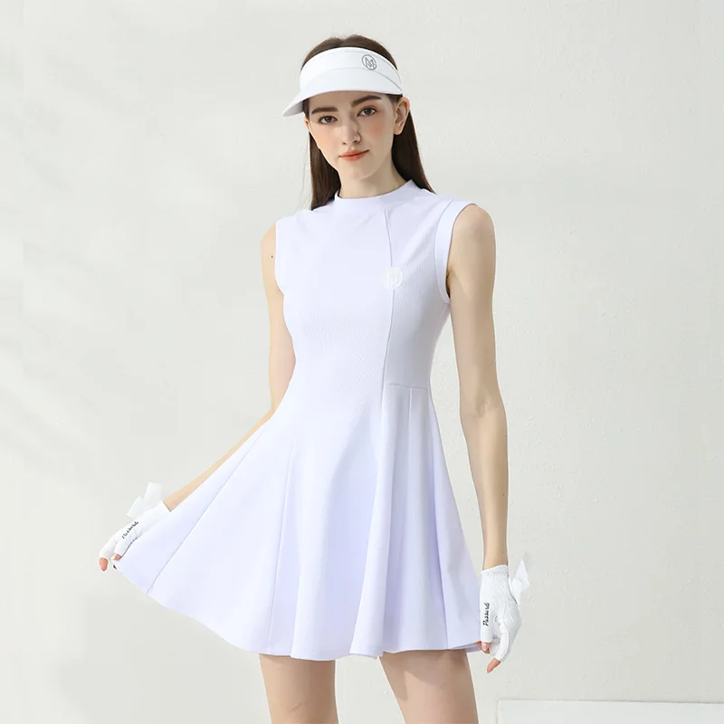 Summer Women\'s Golf Sports Dress Sleeveless A-line Skirt Short Skirt with Waist Closure Quick Drying High Quality Golf Apparel