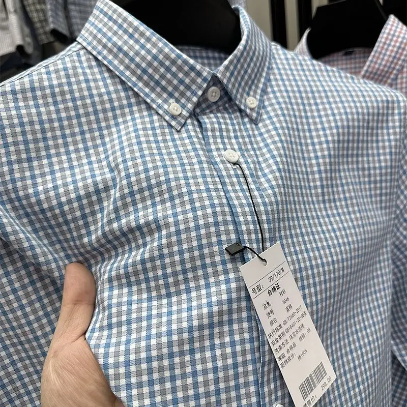 

Long-sleeved Shirt Men's Spring Clothing New Products Casual Trend Men's Plaid Shirt Youth Men's Foreign Trade Inch Shirt Trend