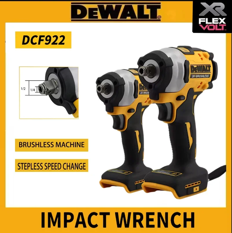 Беспроводной ударный гайковерт Dewalt DCF922Акумуляторная батарея HighTorque 205 Нм (реверс) 1/2 дюйма, 2500 PRM, универсальные электроинструменты, аккумулятор 20 В