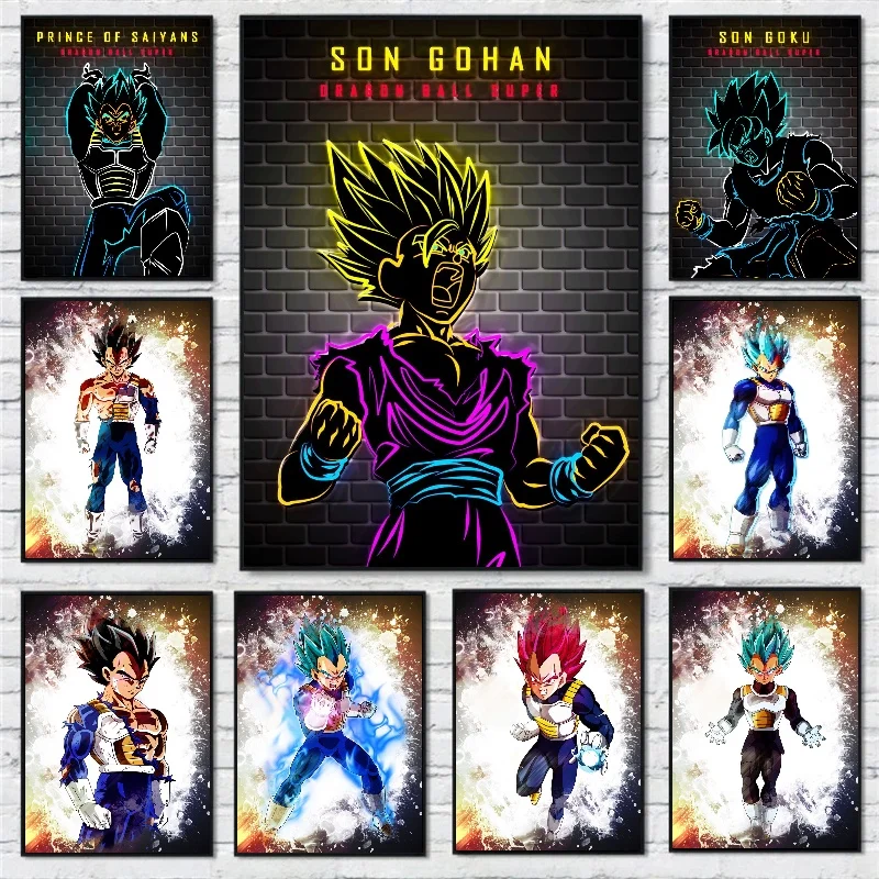 

Bandai Frameless Printed Poster Anime Wall Dragon Ball Artwork Goku Pictures Frieza Painting Canvas Super Saiyan Home Room Decor