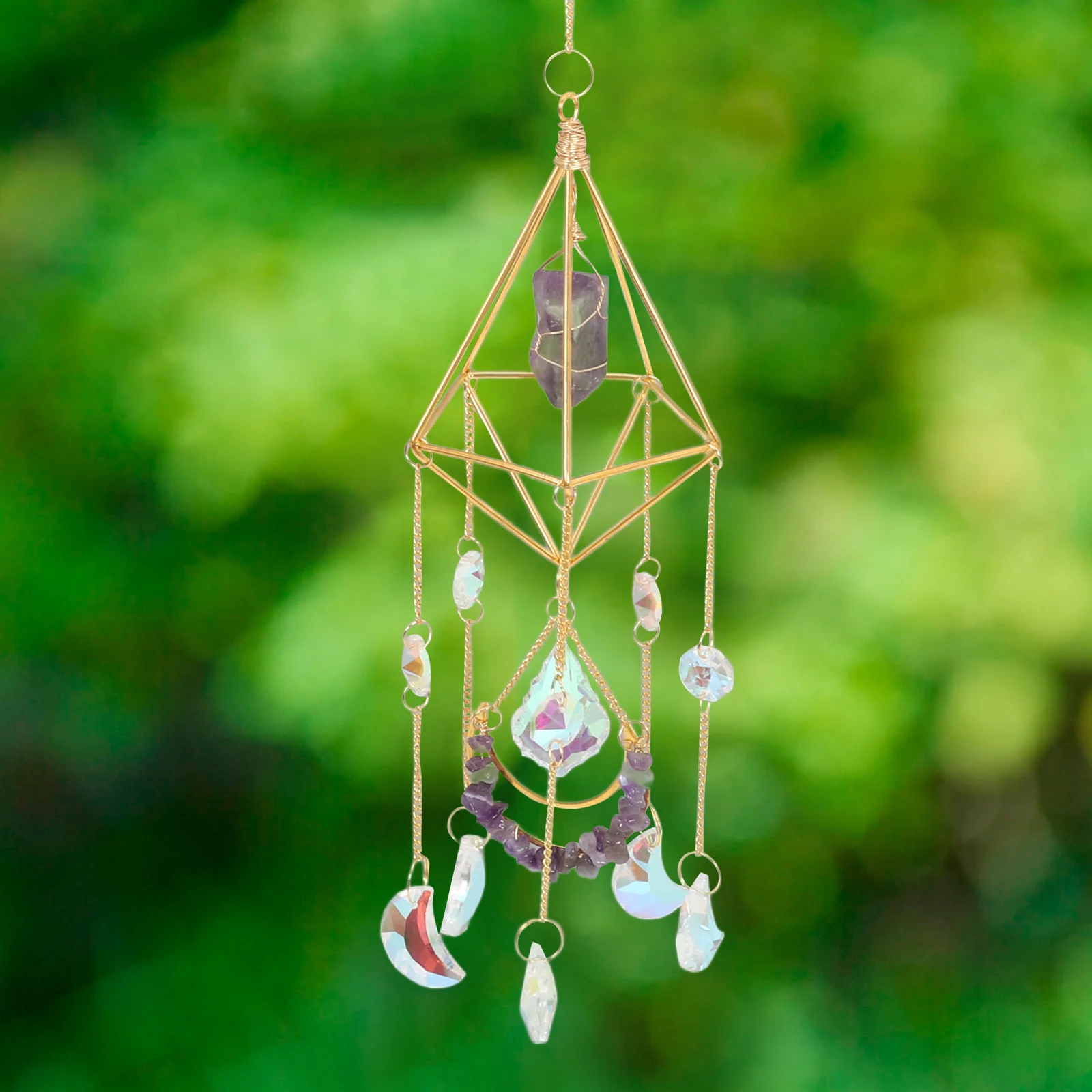 

Amethyst Hanging Decoration Window Suncatcher Indoor Colorful Pendant Natural Prism