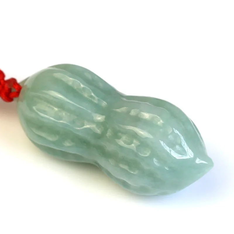 

Natural Myanmar jadeite jade peanut pendant simple retro pendant temperament jewellery fashion for women men lucky