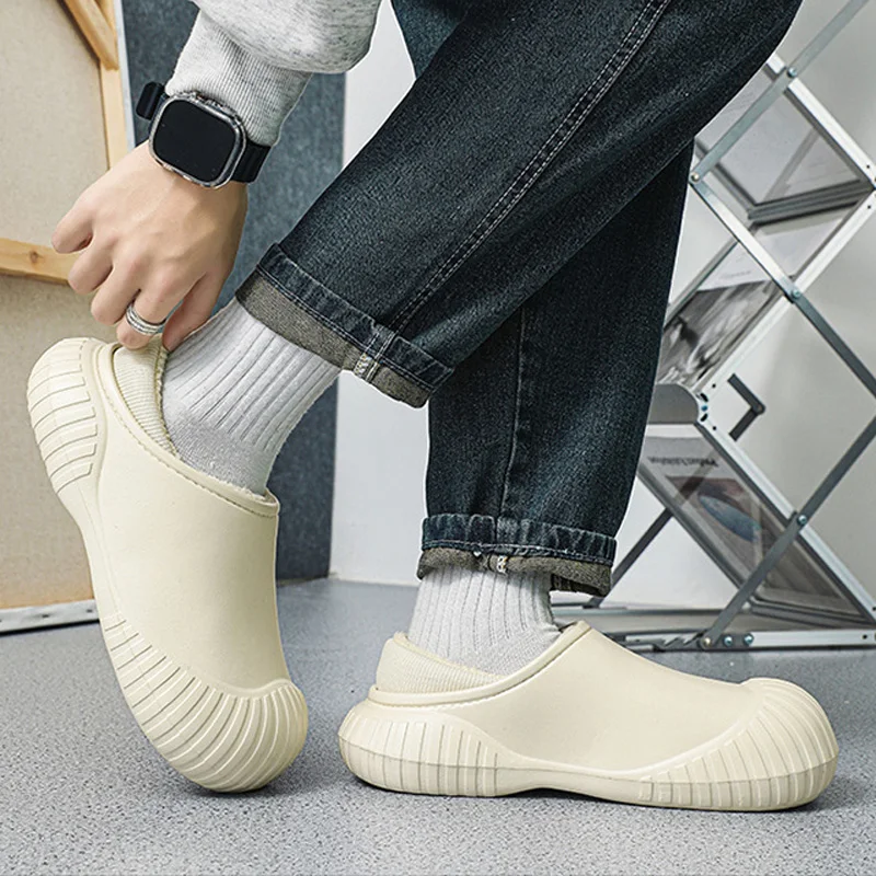 Household Autumn and Winter Anti-cold Warm Shoes Thick-soled Non-slip Waterproof Cotton Shoes Soft Elastic Comfortable Slippers