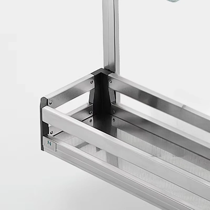 Side Pull Out Basket Under Sink Stainless Steel Kitchen Cabinet Storage Basket