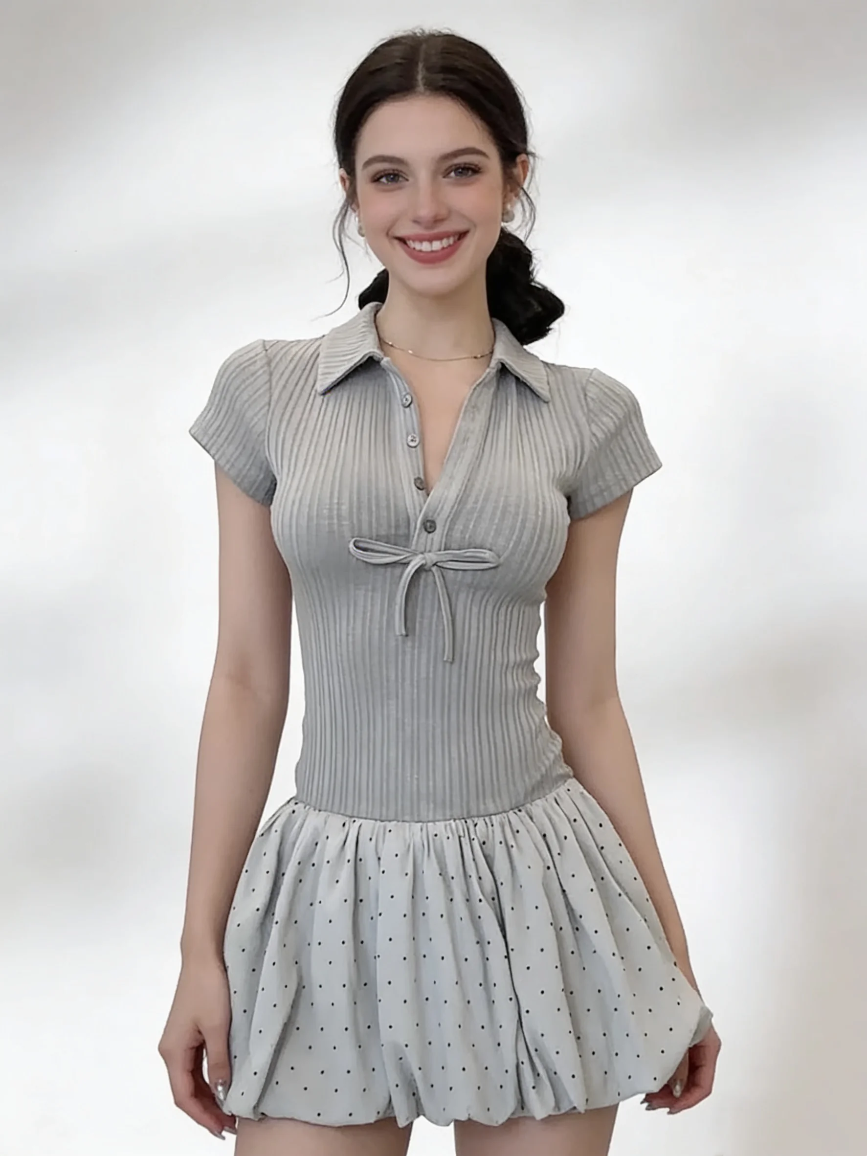 women's-gray-2000s-y2k-mini-dress-ballet-style-french-polka-dot-dress-knit-patchwork-a-line-short-fluffy-dress-new-summer-2026