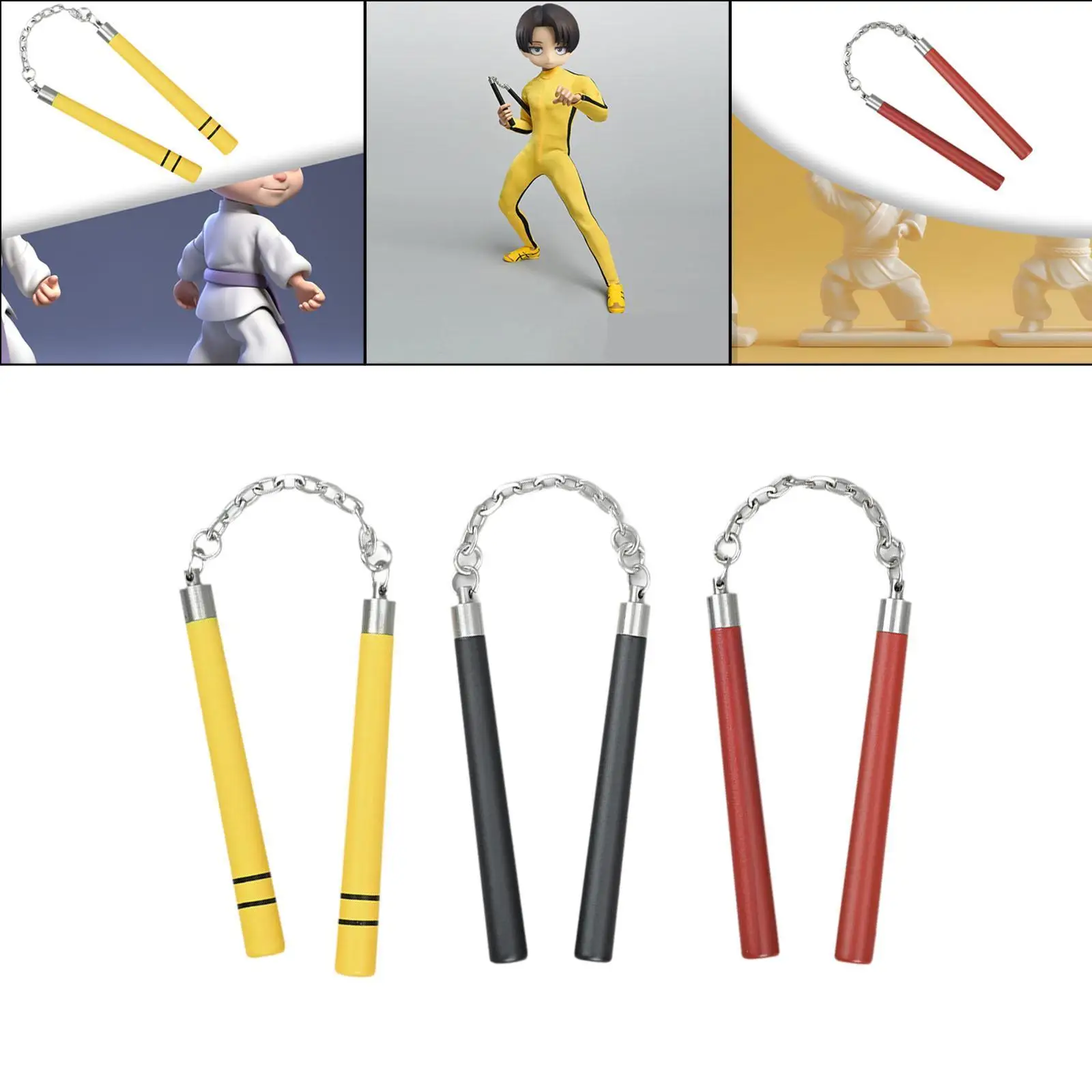 1/6 Scale Figure Nunchucks Miniature for 12in Doll Model Male Action Figures