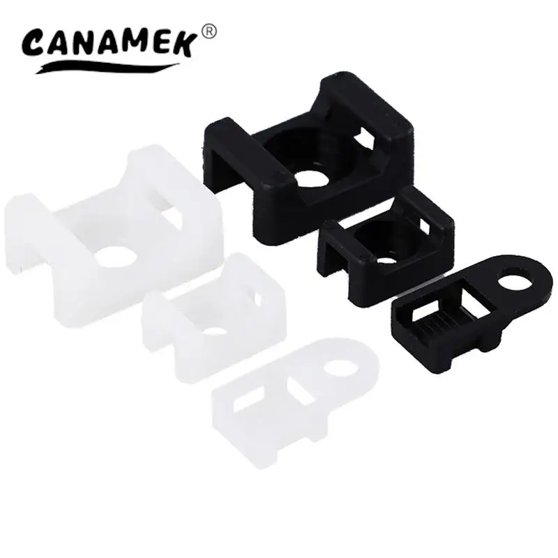 Fio plástico cabo Zip Tie parafuso, Fixação Mount Base Holder, 100pcs
