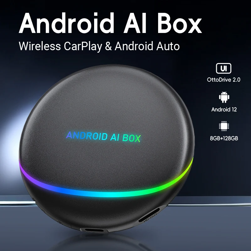 

Latest Wireless Android 12 Car Machine Connected Carplay Box RAM 8GB ROM 128GB Support For HDMI Output Ai Box Auto Accessories