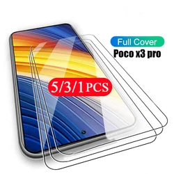 5/3/1Pcs protective For Xiaomi Poco M5 M4 M3 M2 pro tempered glass screen protector F4 F3 F2 X4 X3 GT NFC X2 GT C40 C31 9H M5s