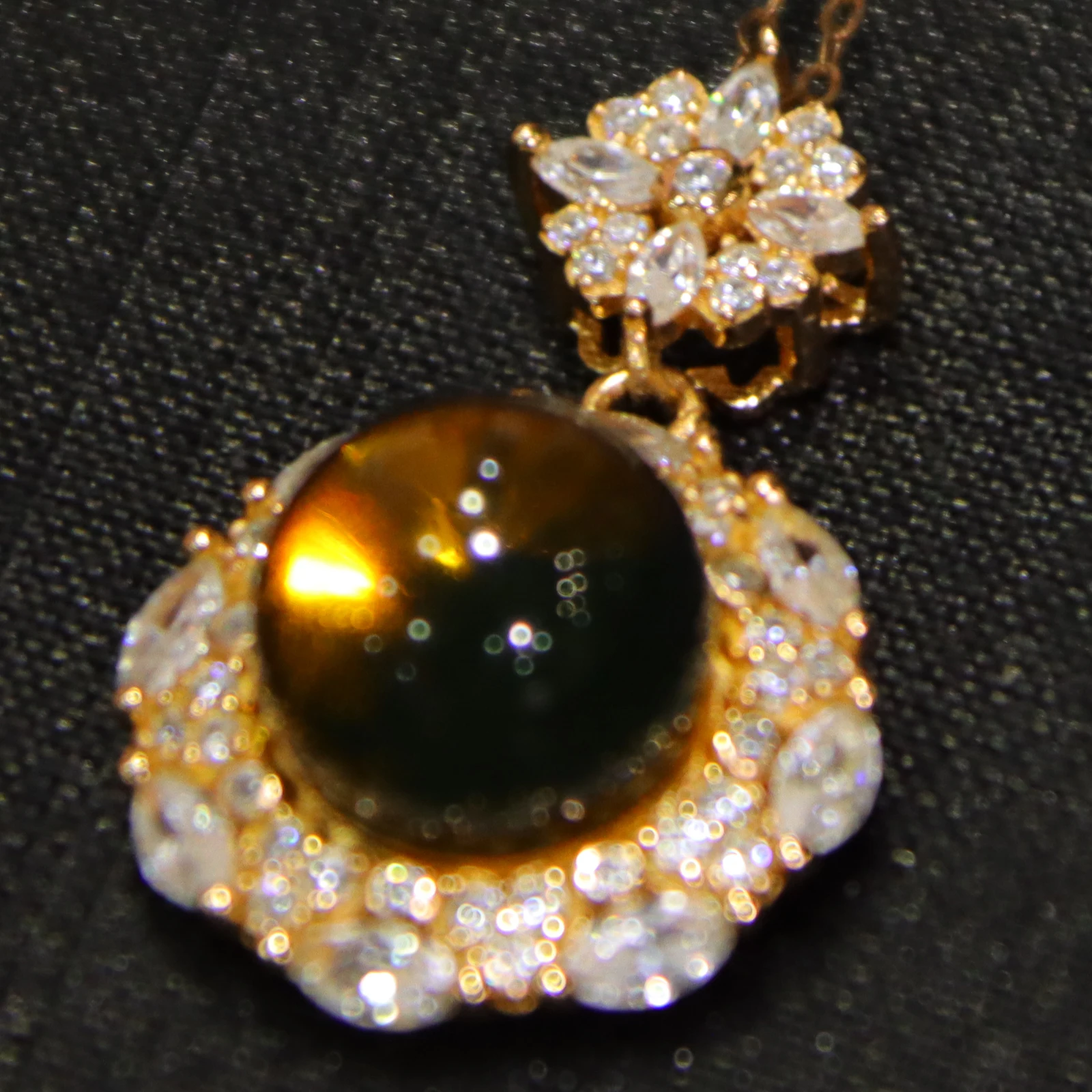 Pure Silver Natural Mexican Blue Amber Pendant 9mm  Floral Vintage Layered Design Jewelry