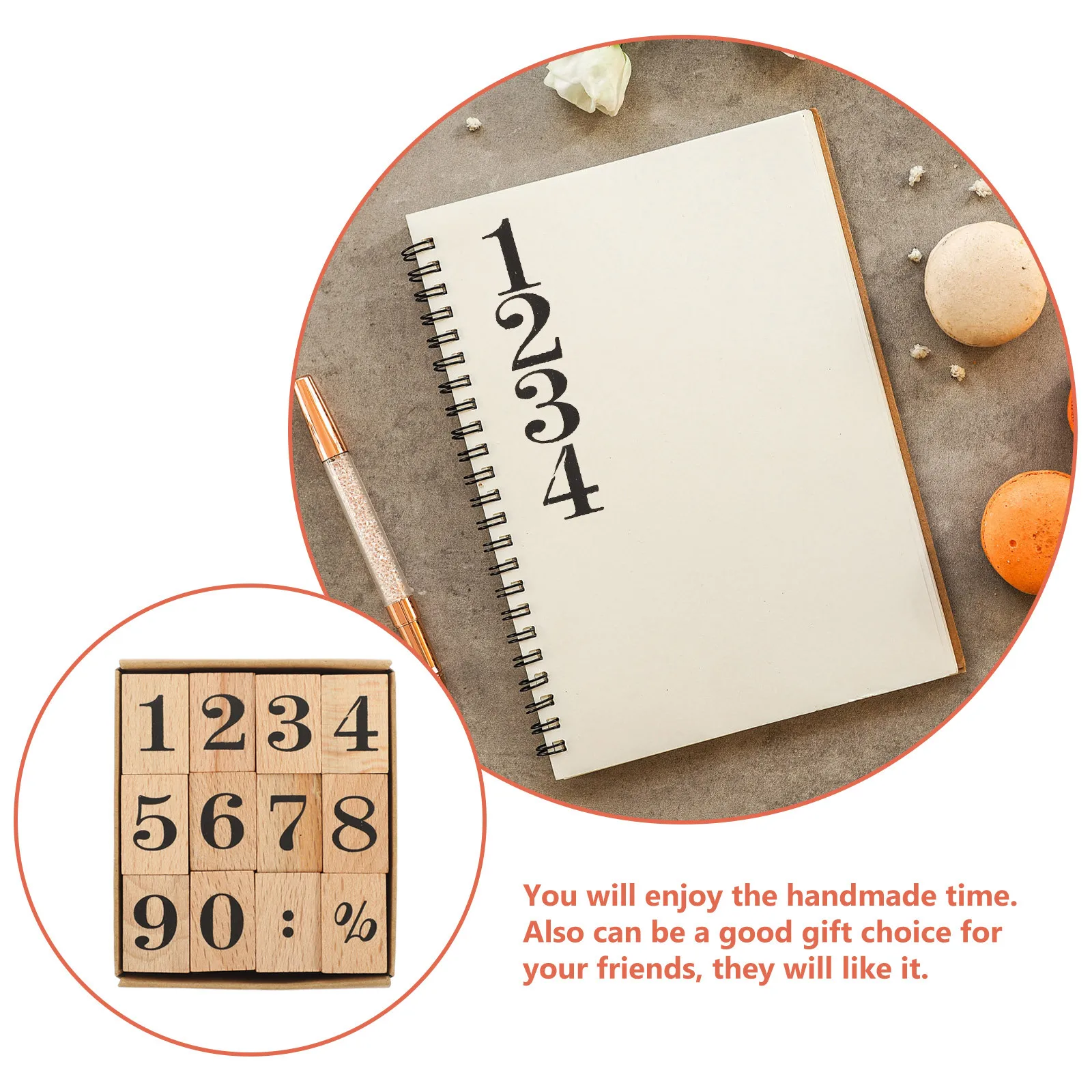 1 مجموعة مجلة خشبية ختم ختم رقم تصميم DIY بها بنفسك الحرف سجل القصاصات بطاقات الملحقات الإبداعية مجلة ختم ختم