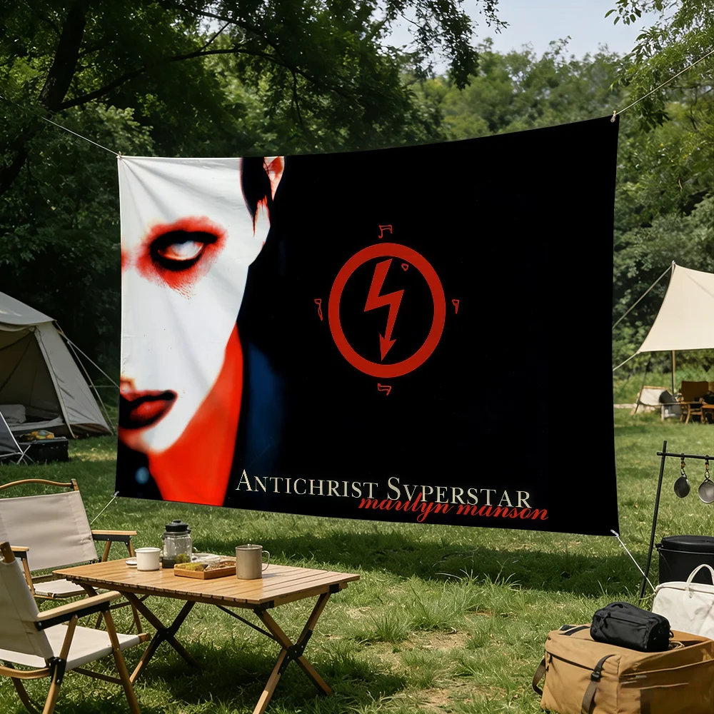 Singer Marilyn Manson flag Tapestries Outdoor Parties Bedrooms Living Rooms Dorm Rooms Wall Decor Banners Gifts