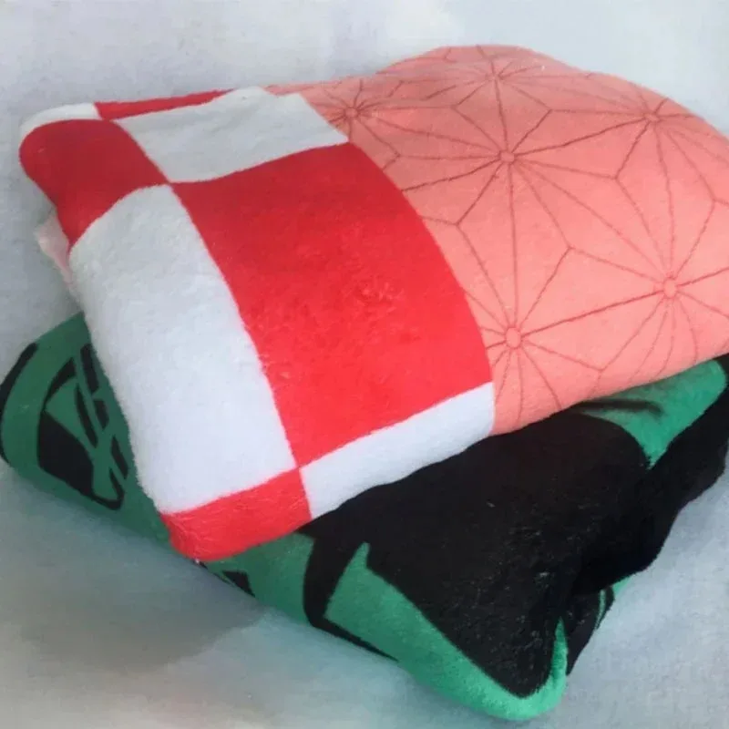 أنيمي شيطان القاتل كيميتسو نو يابا بطانية عباءة تأثيري حلي كامادو Nezuko Agatsuma Zenitsu الفانيلا بطانية هوديي شال #2