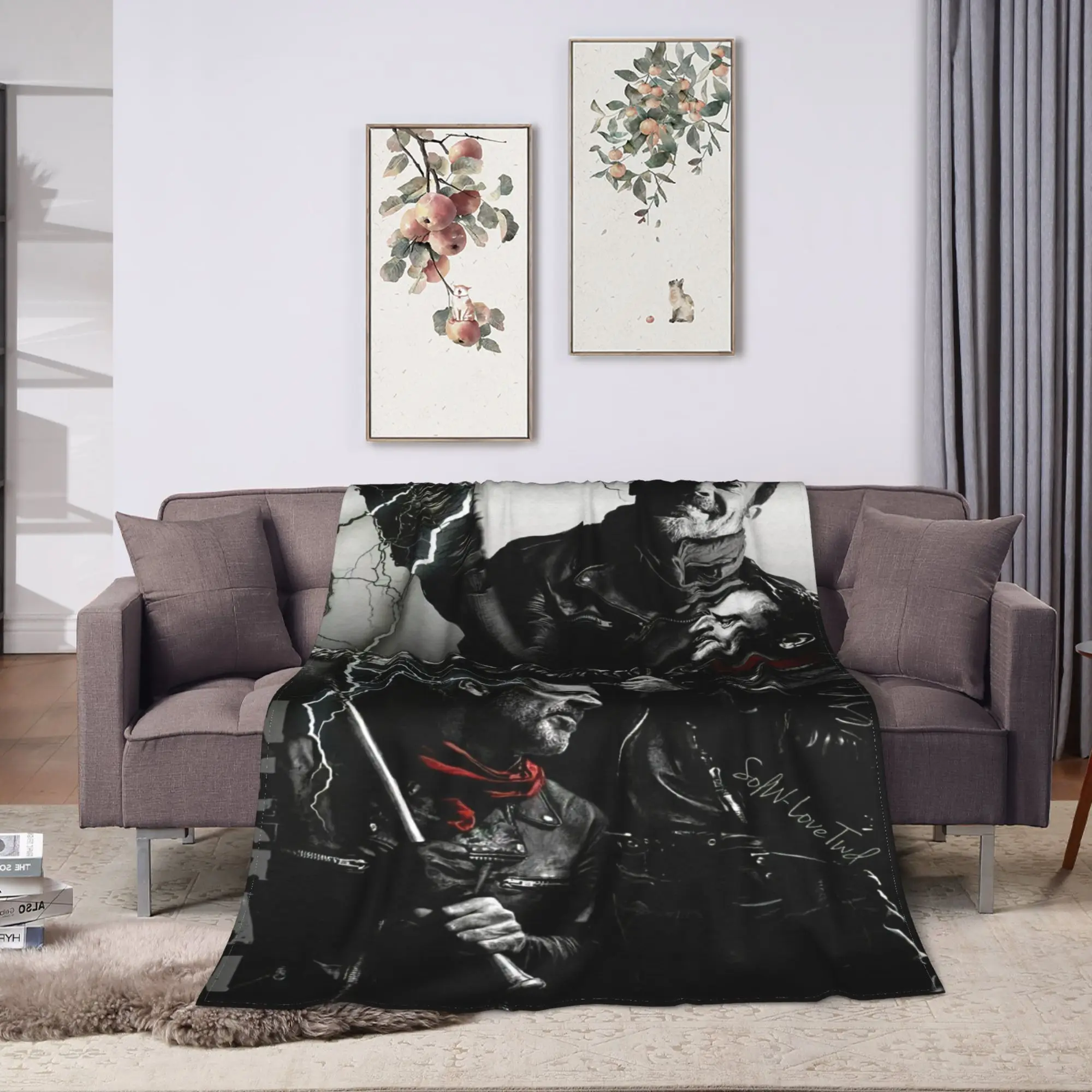 Super Soft Bedding Throws Camping Negan Smith Blanket  Flannel Bedspread For Outdoor Funny Sofa Bed Cover