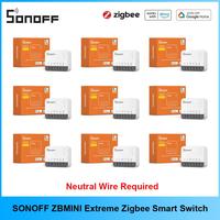 SONOFF ZBMINIR2 Extreme Zigbee 3.0 Smart Switch Smaller Size 2 Way Control Safe Timer Requird Neutral Wire Via Zigbee2MQTT Alexa