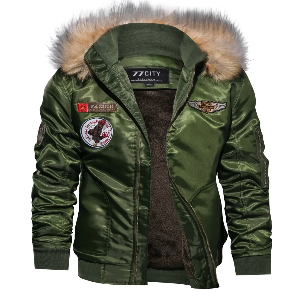 Blouson aviateur à capuche pour hommes, vestes de pilote Smile, parkas d\'hiver, armée, moto, CombCargo, taille EUR, optique