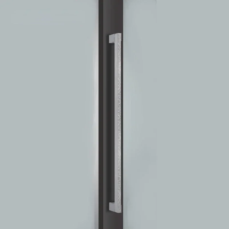 Customized heavy-duty luxury wooden door set with stainless steel handles and handles for glass doors