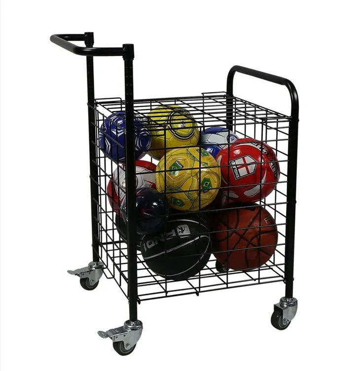 

Movable Wire Basket Cart for Balls Wire Dump Bins for Basketball