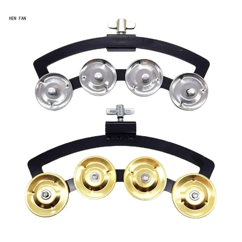 

Metal Mountable Music Rhythm Tambourine Drum Set Tambourine with Single Row Bells M89D