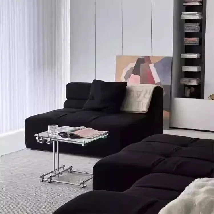 acrylic optical axis coffee table, household living room sofa side table, creative tea table mobile corner table storage rack