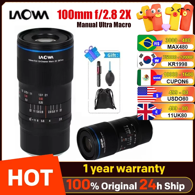 Venus Optics Laowa 100mm f/2.8 2X Manual Ultra Macro Aperture Camera Lens for Canon EF Pentax PK Nikon Lens pk Yongnuo YN35mm