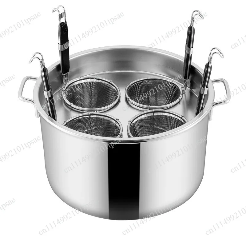 Stainless Steel Large Capacity Noodle Pot & Soup Bucket, Induction Cooker Compatible, for Stewing & Soup Making