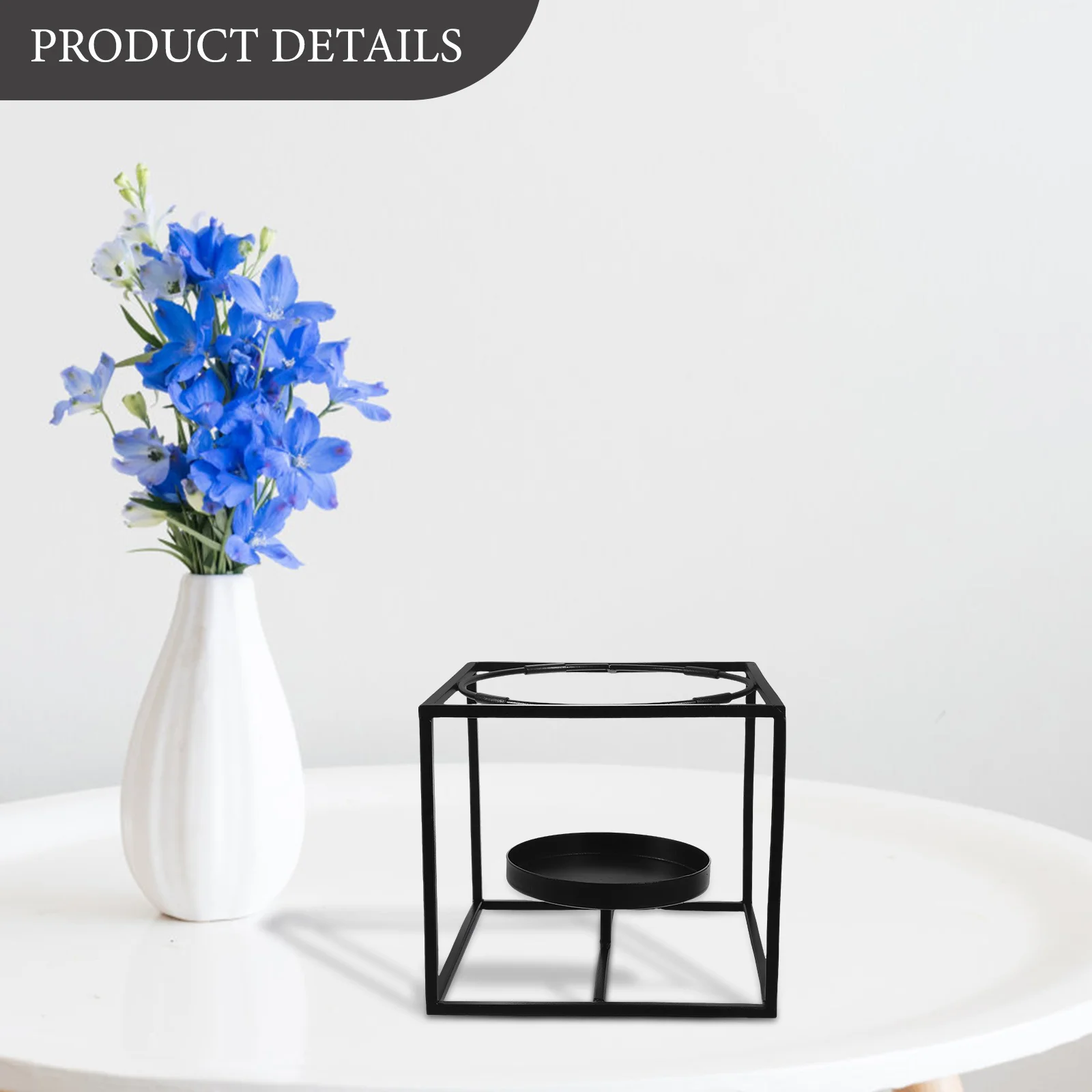 

Black Iron Holder Sturdy Decoration Candlestick Holder for Dining Room Wedding Metal Holders
