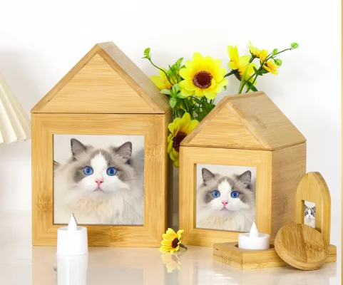 

Wooden handmade wooden box for cats and dogs Love pets Solid wood storage for pet urns