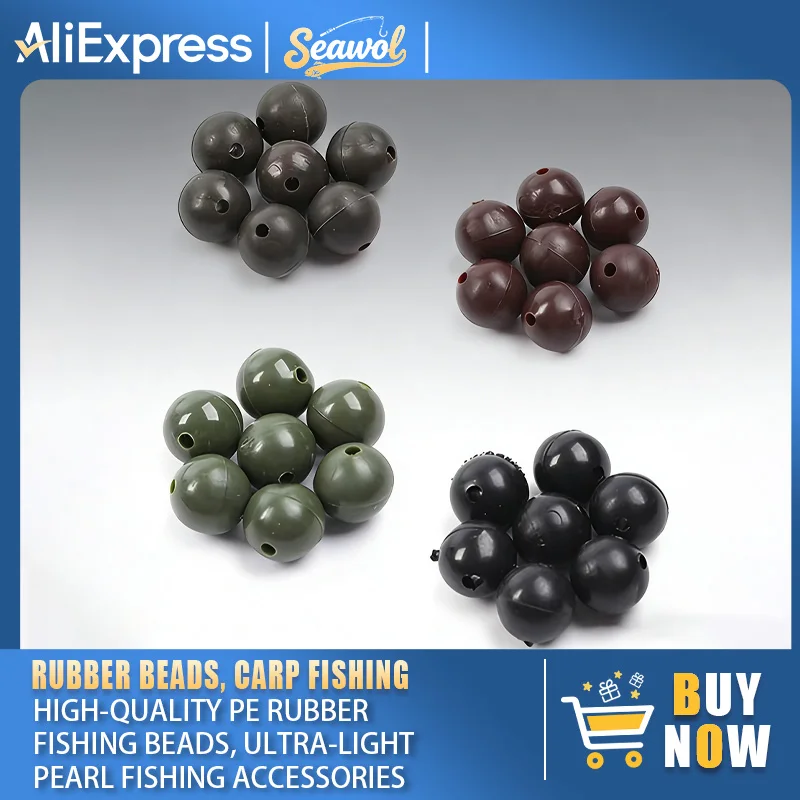مجموعة خرز مطاطي لصيد سمك الشبوط مكونة من 120 قطعة، خرز لؤلؤ خفيف الوزن من مادة البولي إيثيلين الممتازة، سدادة طعم ذاتية الصنع وملحقات تعويم