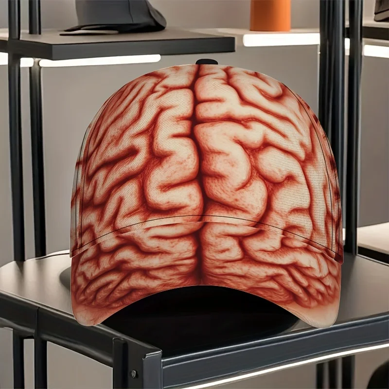 Human Brain Close Print Classic Baseball Cap Lightweight Duckbill Hat Great for Everyday Use Adjustable Style Comfortable Fit