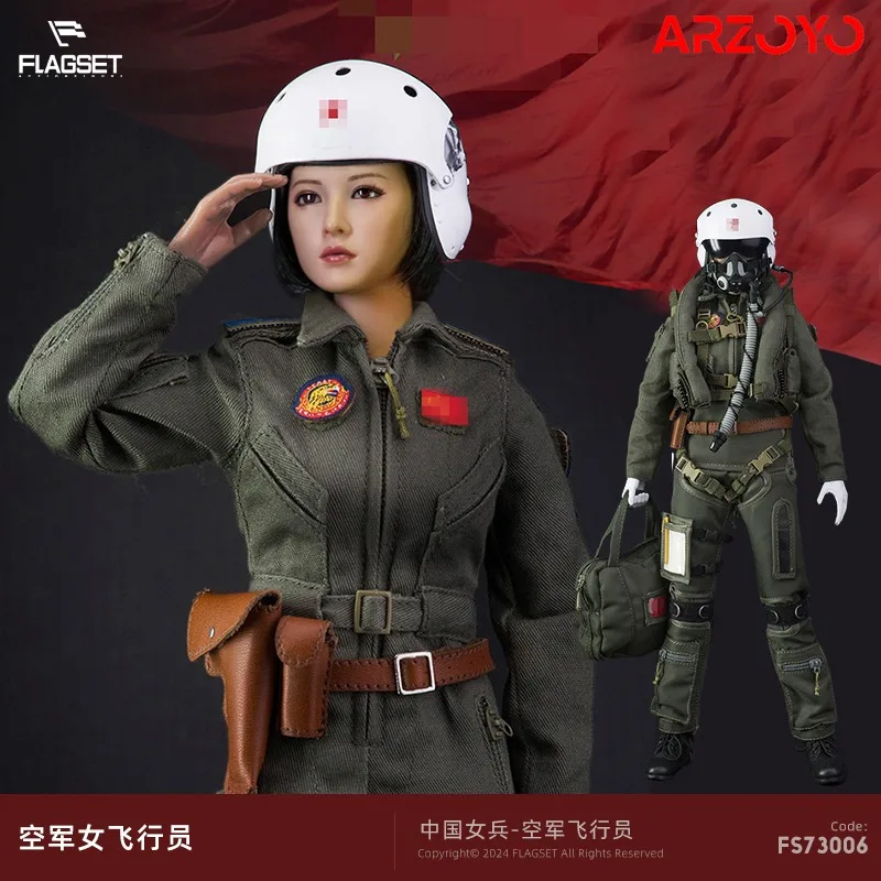 FLAGSET FS-73006 1/6 Chinese Women's Air Force Action Figure 12'' Female Soldier Figurine Model Full Set Collectible Model