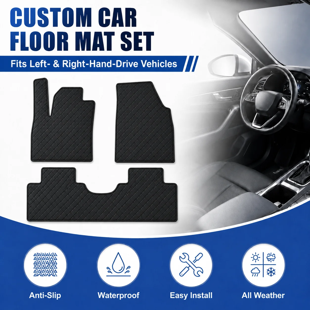 Customized Car Floor Mats for Bestune T90 SUV 2023-2025 All-Weather Waterproof Anti-slip Flat Floor Liners Car Auto Accessories