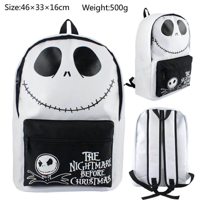 

Disney The Nightmare Before Christmas Jack Skellington Backpack Schoolbag Large Capacity Travel Storage Bags School Supplies