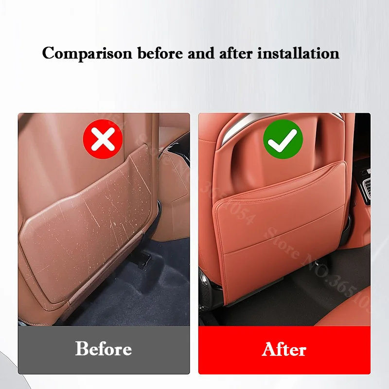 For Audi Q5 Car Seat Back Kick Pad Artificial Leather Rear Row Seat Protector Backrest Scratch Dirt Resistant Anti Kick Pad