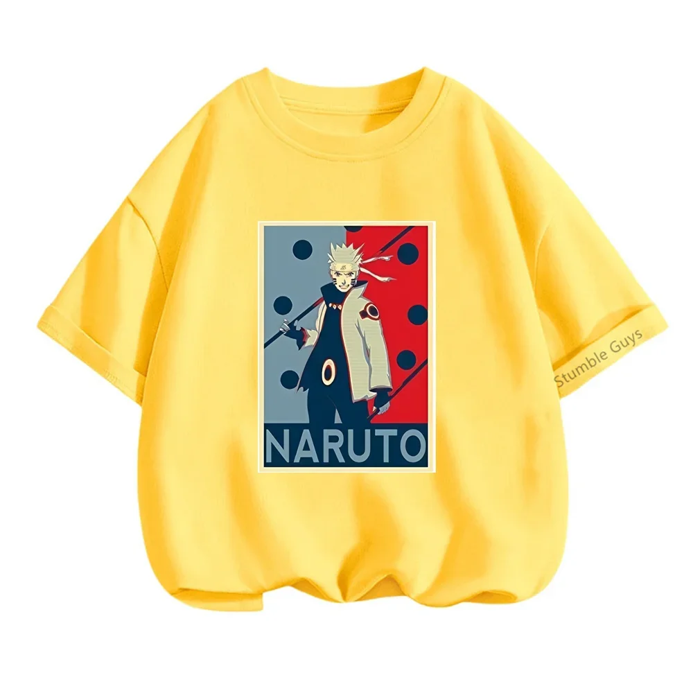 Narutoes Tshirt Kids Cartoon Casual Summer Dragonball Short-sleeved 3-14 Years Boys Kakashi T-shirt Teen Clothes Girls Clothes