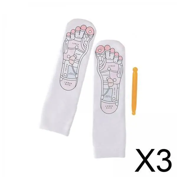 

Носки для рефлексологии массажа ног с точечной ручкой, хлопковые чулочно-носочные изделия с длинным носком для женской терапии ног