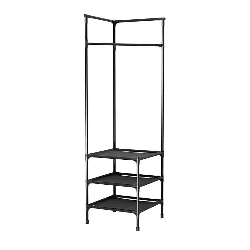 

Minimalist Portable Clothes Rack Metal Black Hanging Clothes Rack Organizer Storage Furniture Bedroom