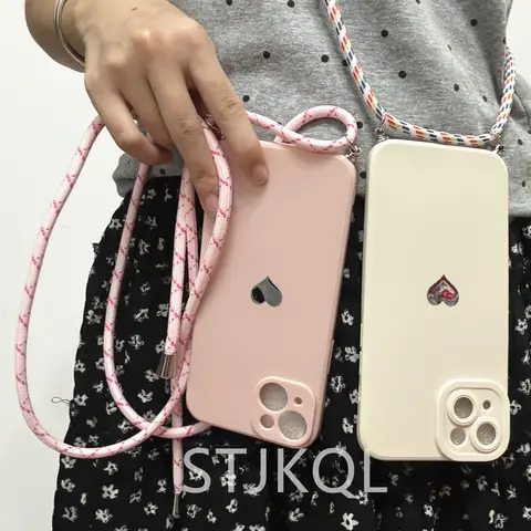 Crossbody Necklace Strap Lanyard Cord Phone Case For Samsung Galaxy A10 A10s A10e A20 A20s A20e A30s A40 A50 A70 A90 Soft Cover