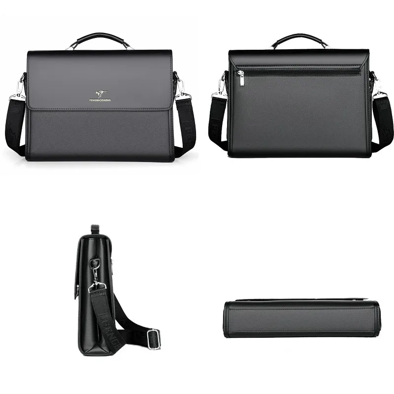 Designer Men's Business Briefcase Professional Shoulder Crossbody Handbag for Stylish Work Storage