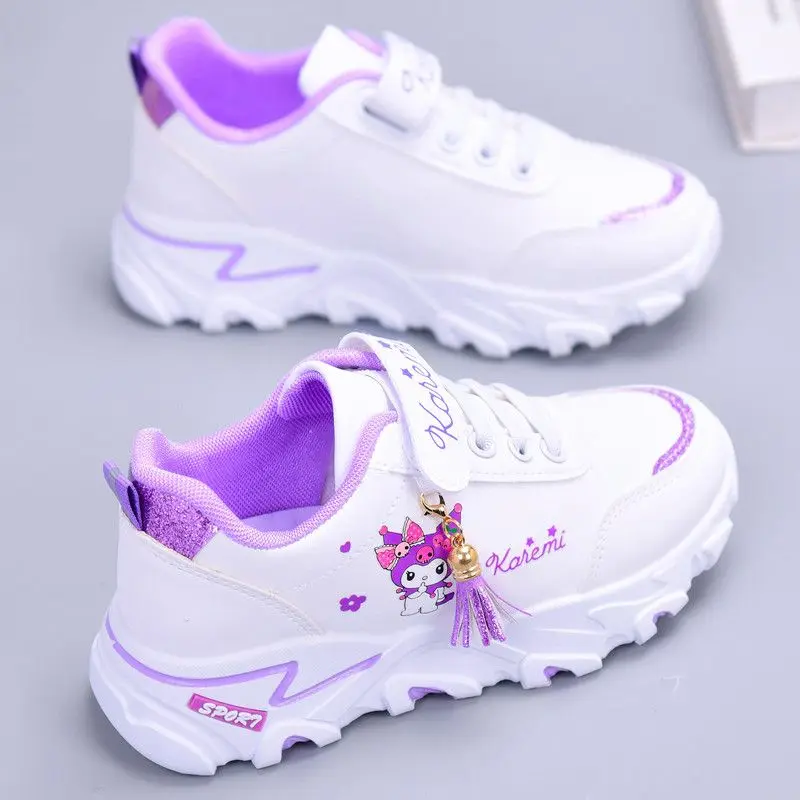 Scarpe sportive casual per bambini autunno e inverno Kuromi Sneakers per ragazze congelate Cartoon Anime peluche scarpe con suola morbida per